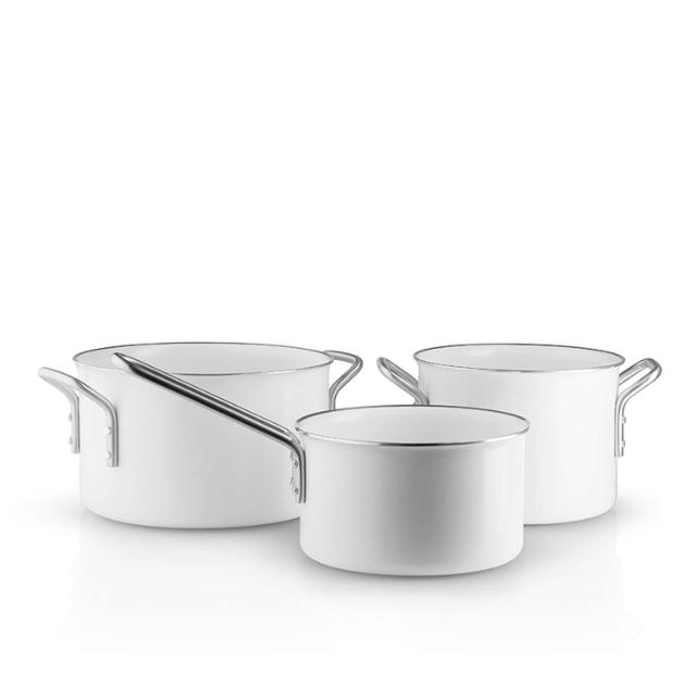 White line cookware set - 3 pcs. - ceramic Slip-Let®️ non-stick