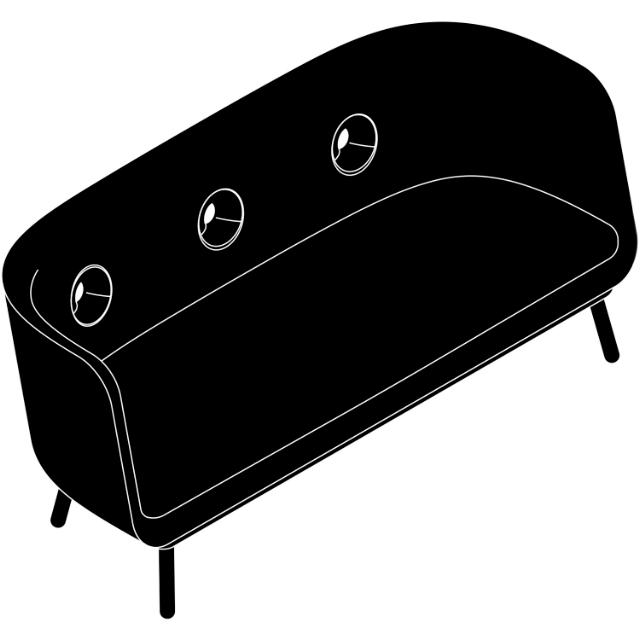 Phantom 3-seters sofa, oljet eik
