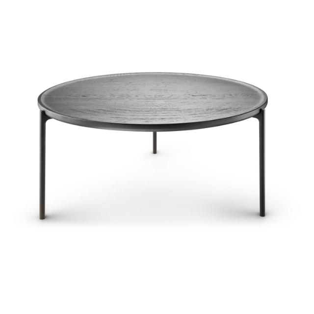 Savoye sofabord - Ø90 cm - 42 cm - Sortbejdset eg