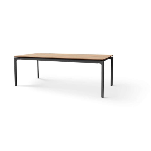 More matbord - ek/svart - 100x200/320 cm