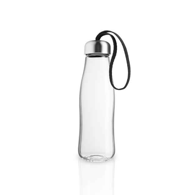 Drickflaska i glas - 0,5 liter - Svart