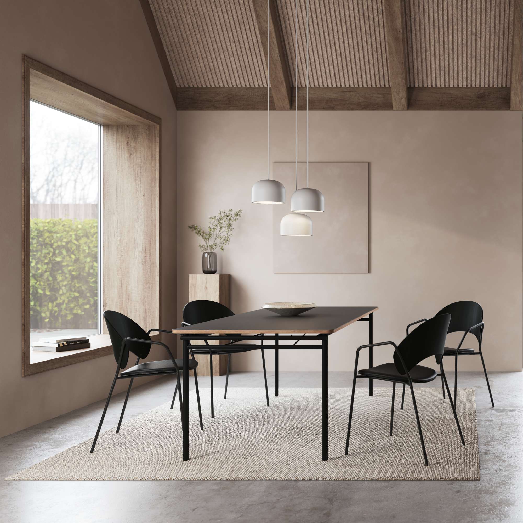 Oak dining chairs with shop black leather seat