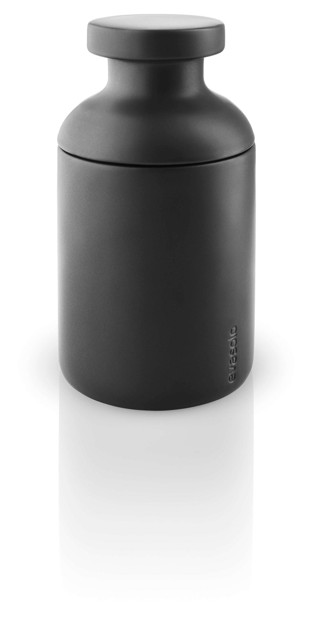 Behälter mit Deckel - Keramik - Matt-schwarzer