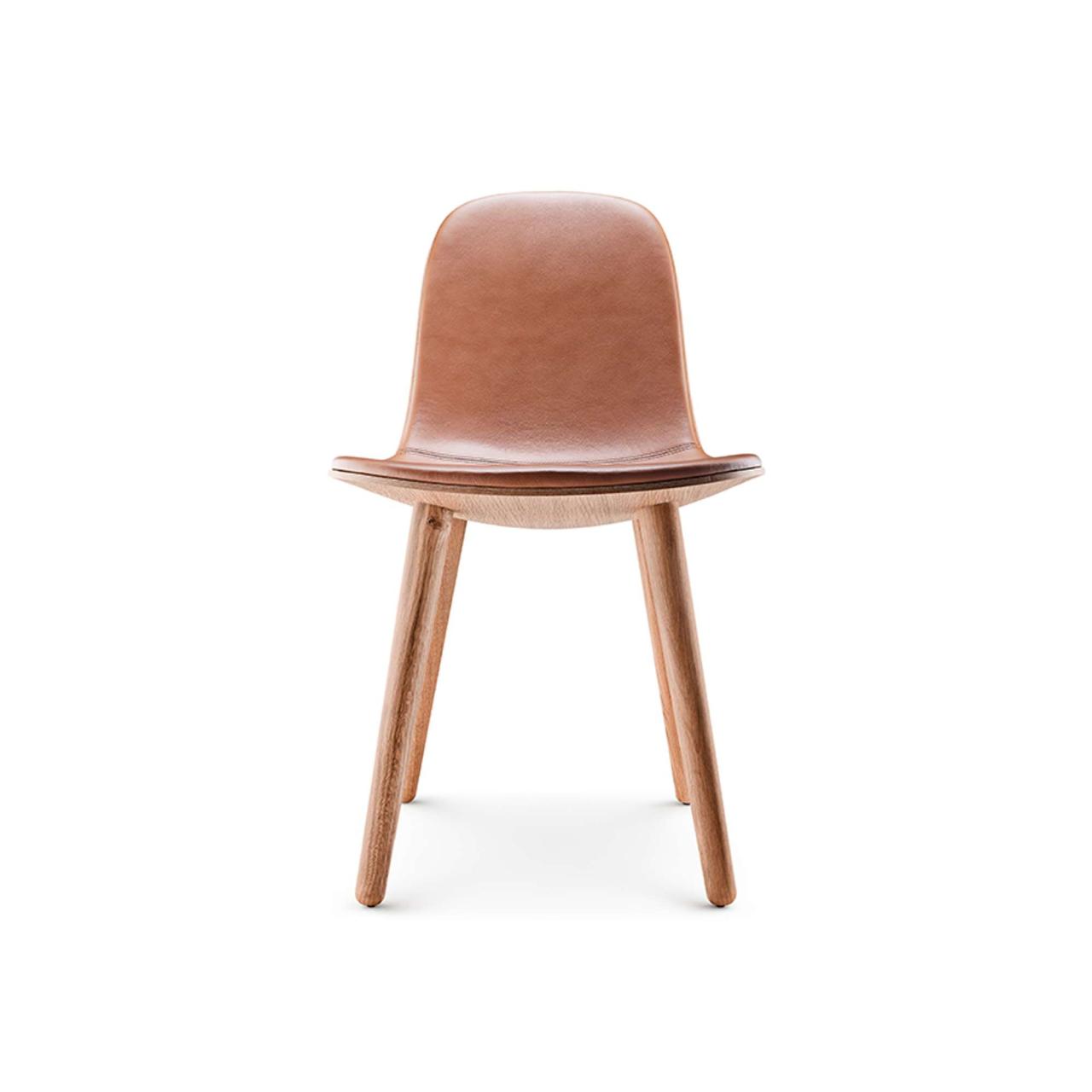 YUUGA dining chair - Nature oak/Cognac leather