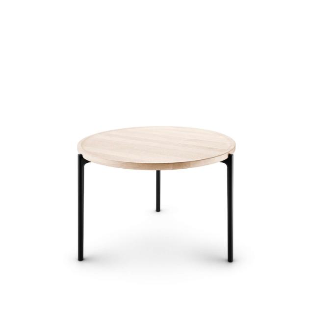 Savoye lounge table - Ø60 cm - 42 cm - White oiled