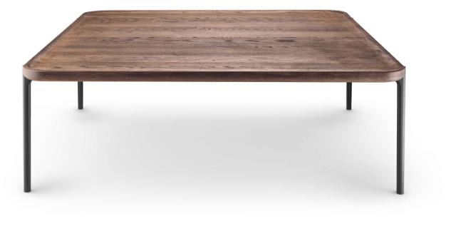Savoye Couchtisch - 100x100 cm - 35 cm - Geräuchertes Eichenholz