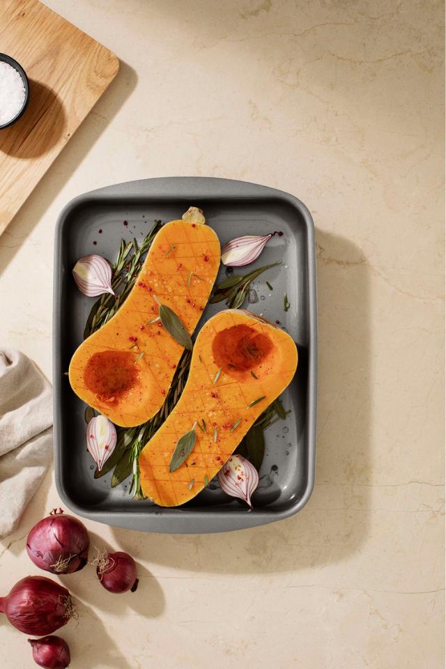 Professional roasting pan with rack - 35x25 cm - ceramic Slip-Let® coating