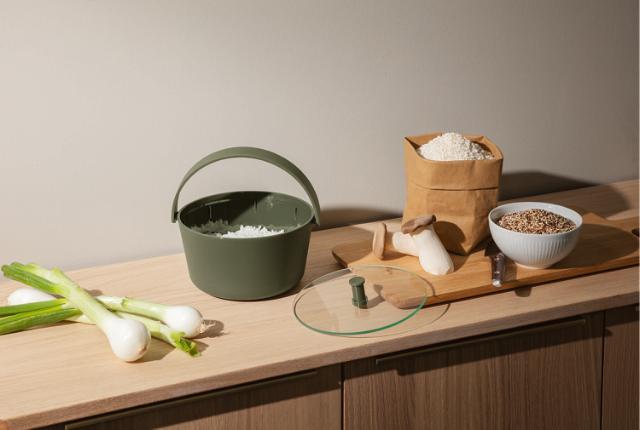 Rice steamer - Green tool - for microwave oven