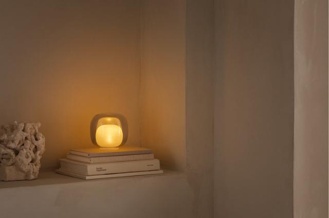 LED Glaskerzenhalter - Smokey grey
