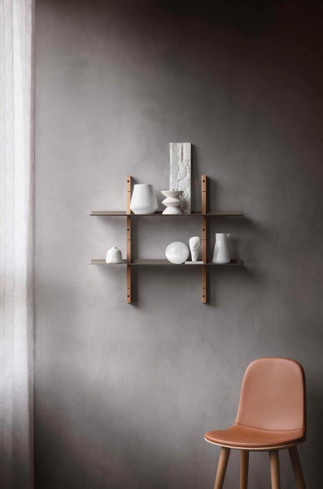 Smile shelves - 80x20 cm - Grey - 2 pcs.
