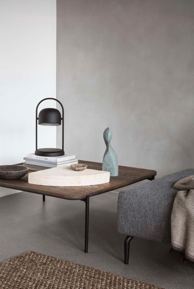 Savoye Couchtisch - 100x100 cm - 35 cm - Geräuchertes Eichenholz