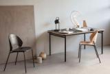 Dosina dining chair - Black ash w. black leather upholster