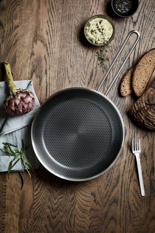 Multi Mosaic mirror polished frying pan - 28 cm -  ceramic Slip-Let® coating