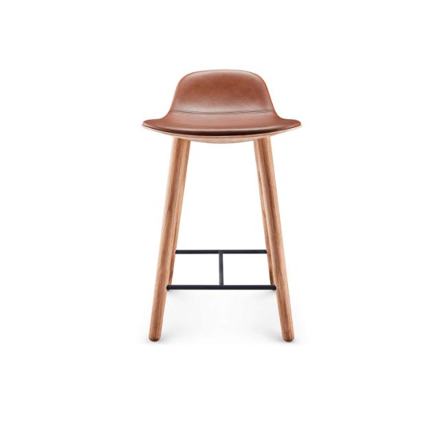 Yuuga barstool - Oiled oak w. cognac leather - 65 cm