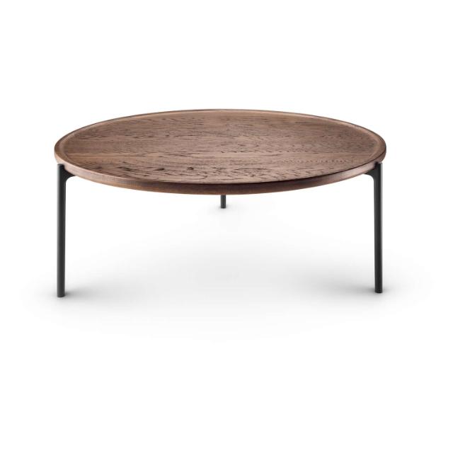 Savoye lounge table - Ø90 cm - 42 cm - Smoked oak