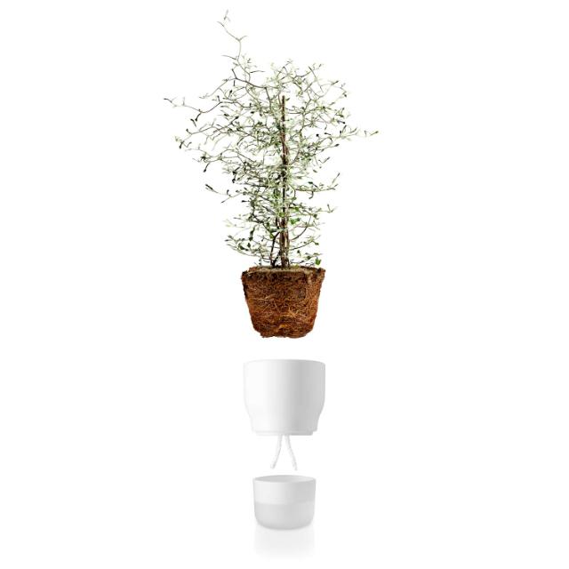 Urtepotte - Ø13 cm. - selvvannende - White