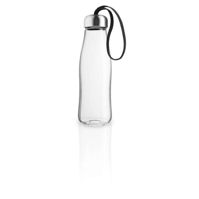 Glastrinkflasche - 0,5 Liter - Schwarz