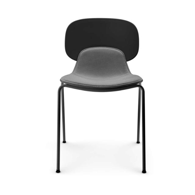 COMBO dining chair w. seat upholstery - Black