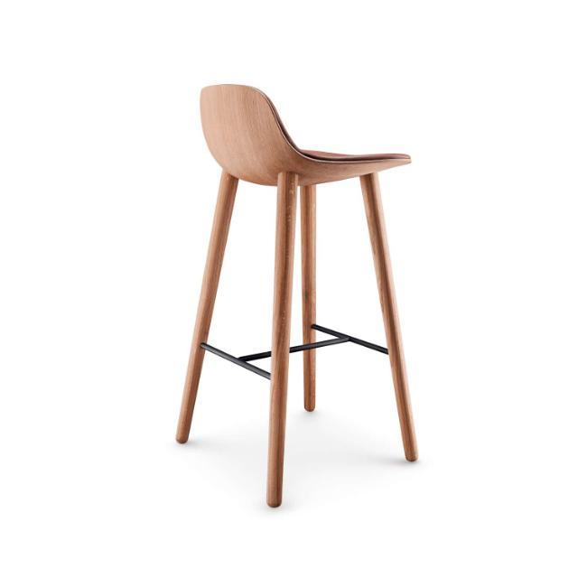 Eva Solo Abalone barstool - Oiled oak w. cognac leather - 75 cm