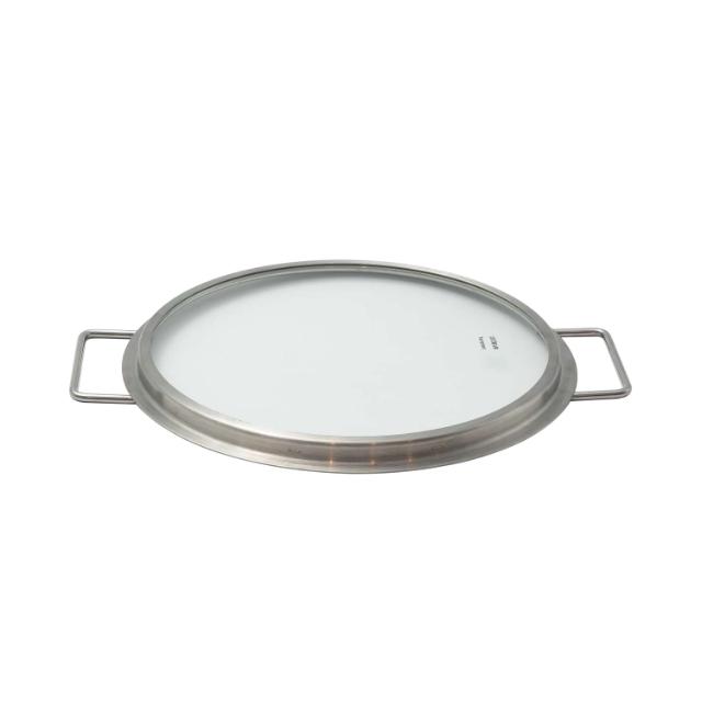 Flatt lokk stål/glass 24 cm