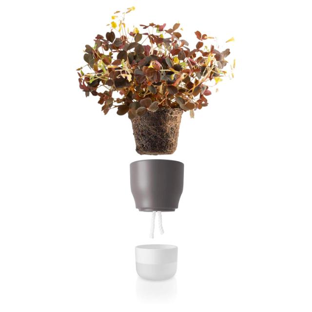Flowerpot - Ø9 cm. - self-watering - Nordic grey