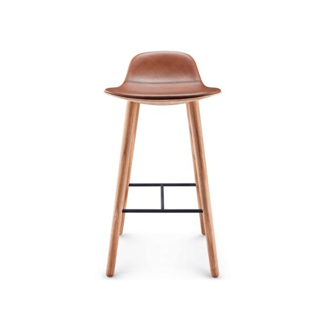 Yuuga barhocker - Geölte Eiche m. cognac Leder - 75 cm