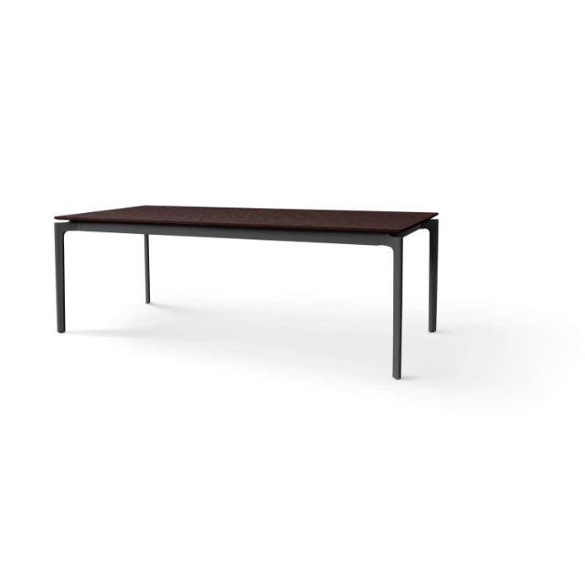 More dining table - stained oak/black - 100x200/320 cm