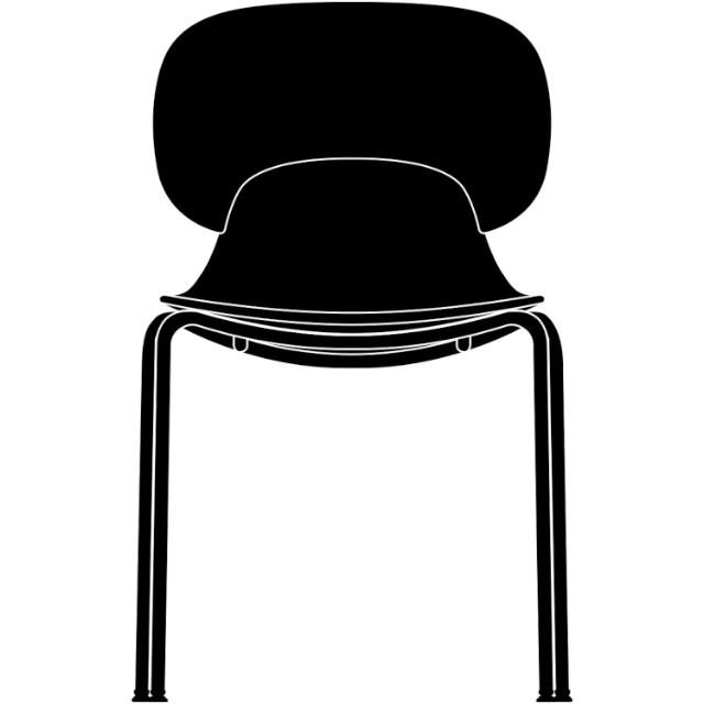 Combo semi-cushioned dining chair - Grey - with armrest