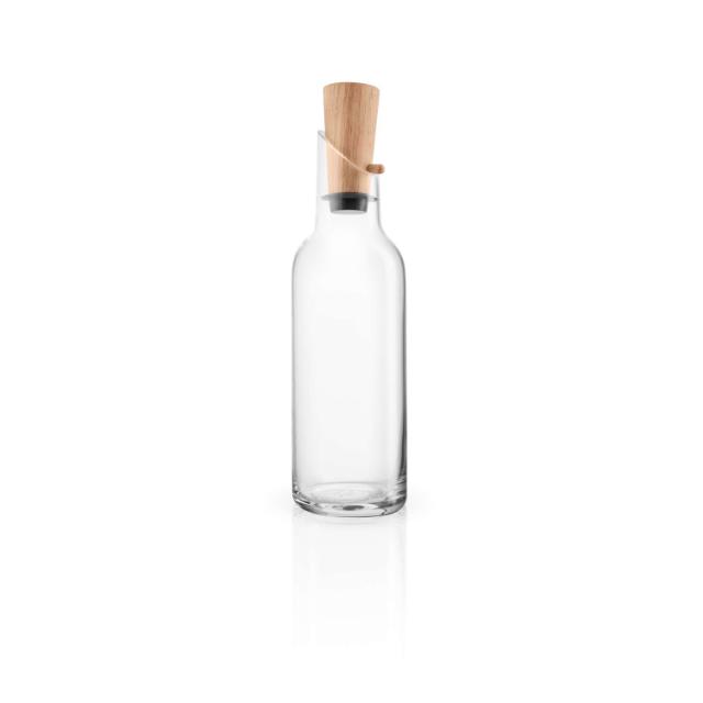 Glass carafe - 1 liter - with wooden stopper