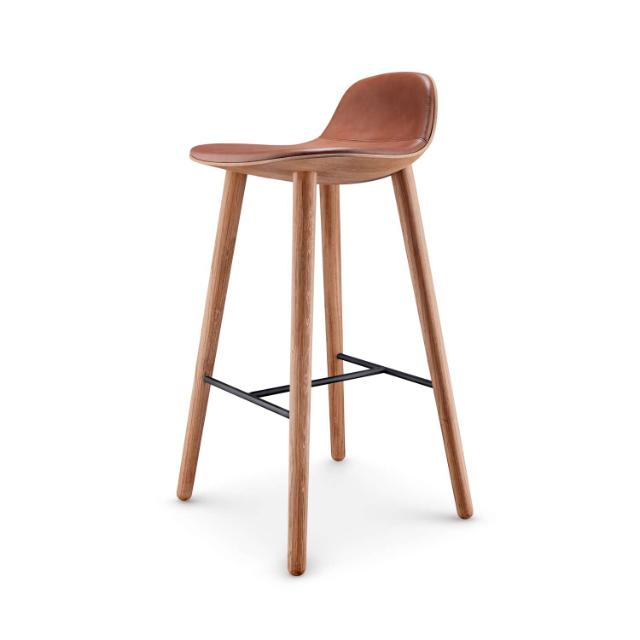 Eva Solo Abalone barstool - Oiled oak w. cognac leather - 75 cm