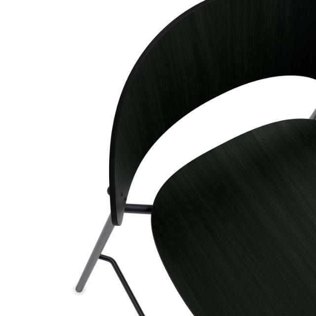 Tabouret de bar bas Dosina 65 cm - Chêne noir