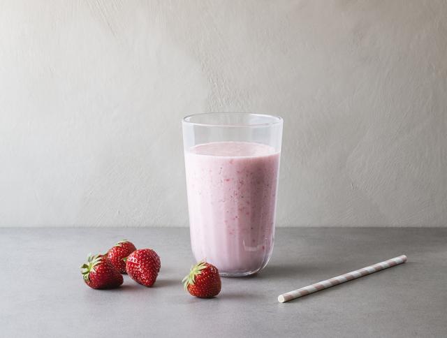 Strawberry rose lassi