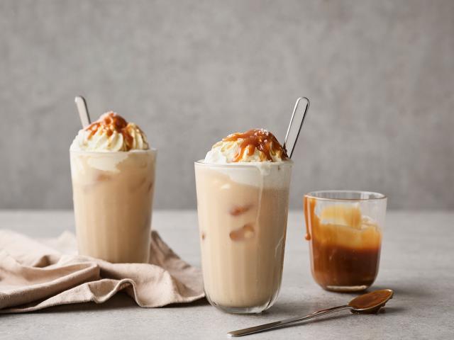 Iced coffee with salted caramel