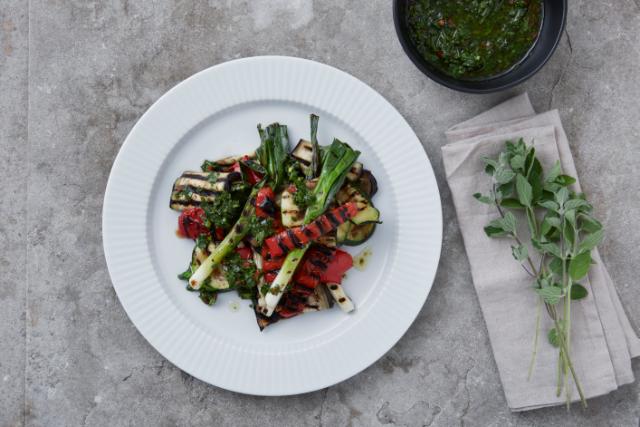 Grilled vegetables with chimichurri
