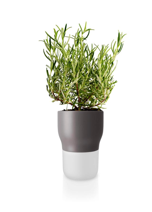 Self-watering flowerpot - Ø11 cm. - Nordic grey