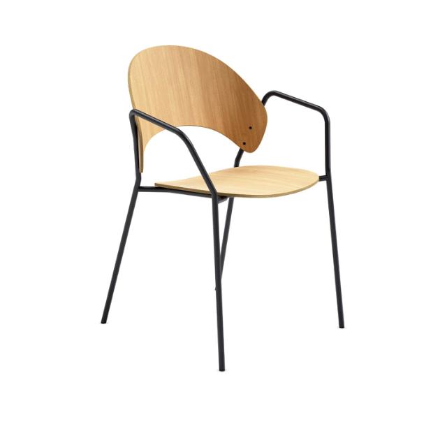 Dosina dining chair with armrest - Oiled oak