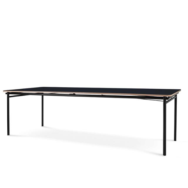 Taffel dining table - Black - 90x250/370 cm