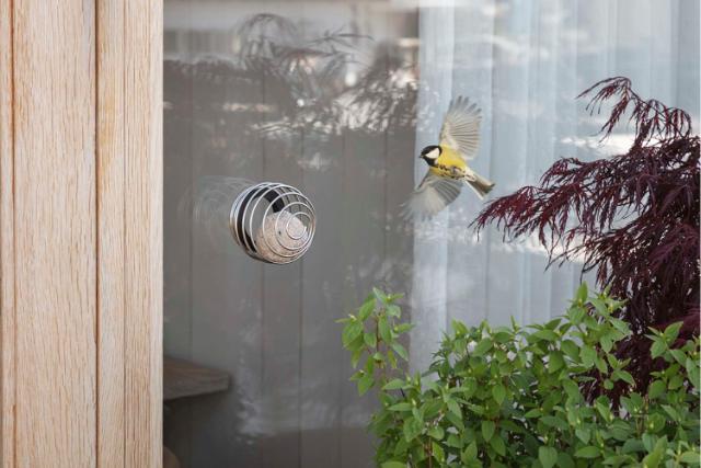 Window suet bird feeder