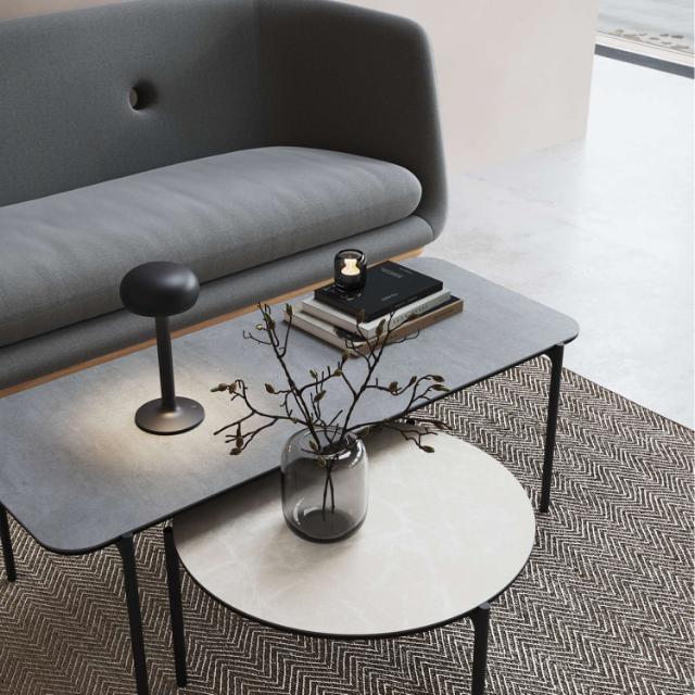 Savoye lounge table - 50x120 cm - 35 cm - Ceramic beige