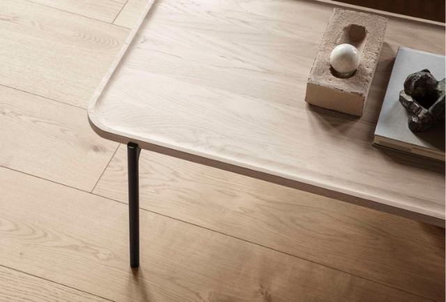 Savoye lounge table - 50x120 cm - 35 cm - White oiled