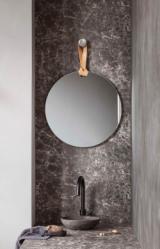 Rope mirror - Ø70 cm - with leather strap