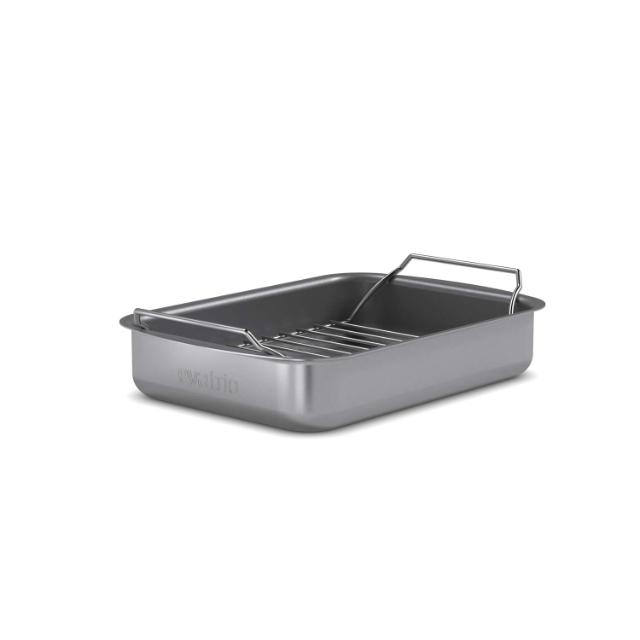 Professional roasting pan with rack - 26x19 cm - ceramic Slip-Let® coating