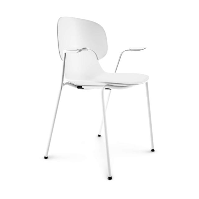 Combo dining chair - White - with armrest
