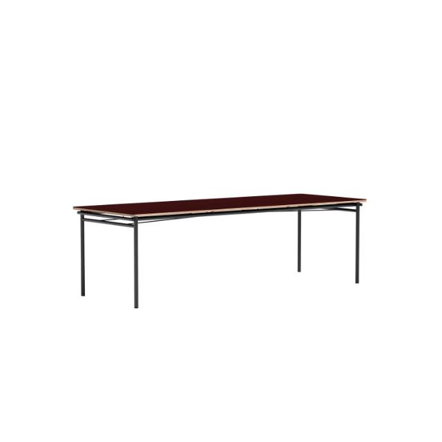 Taffel dining table - Burgundy - 90x250/370 cm