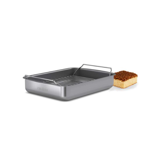 Professional roasting pan with rack - 30x22 cm - ceramic Slip-Let® coating