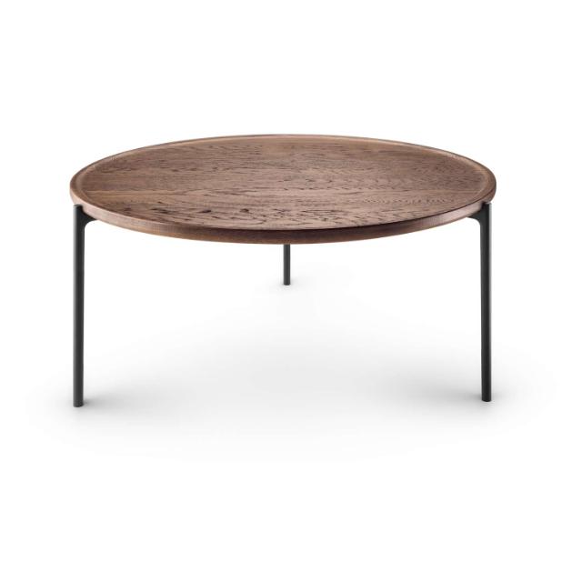 Savoye lounge table - Ø90 cm - 42 cm - Smoked oak
