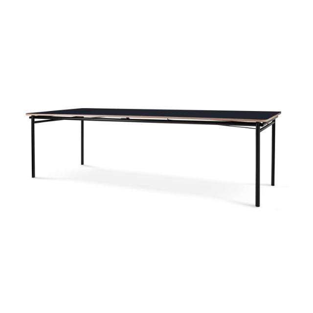 Taffel dining table - Black - 90x250/370 cm