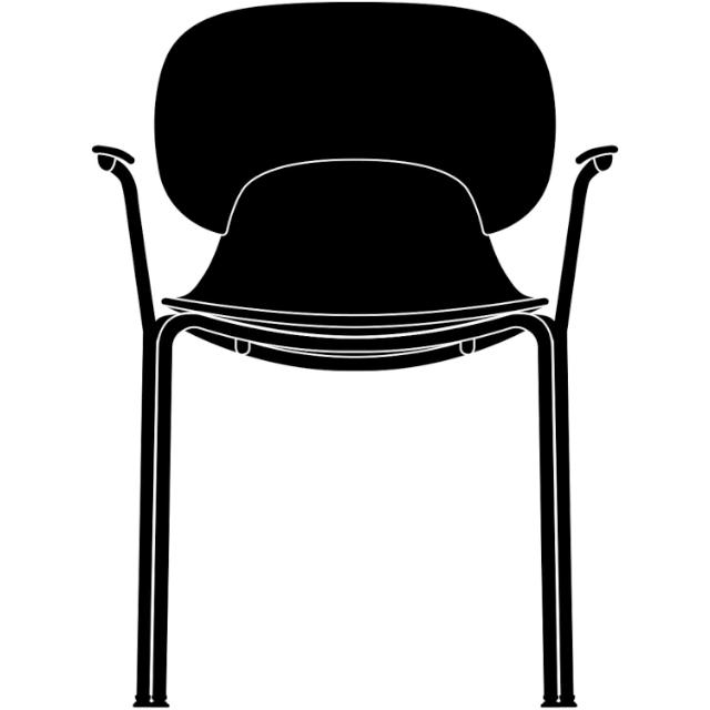 Combo dining chair - Black - with armrest
