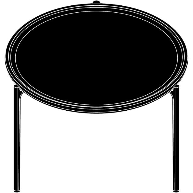 Savoye soffbord - Ø60 cm - 42 cm - Svartbetsad ek