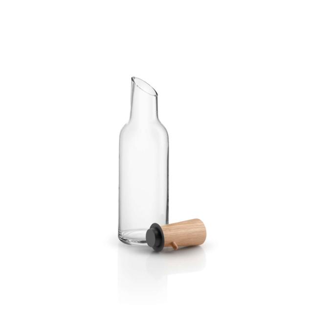 Glass carafe - 1 liter - with wooden stopper